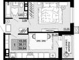 1-комнатная квартира, 38.11 м², 2/12 этаж фото 0