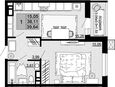 1-комнатная квартира, 38.11 м², 2/12 этаж фото 0