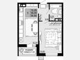 1-комнатная квартира, 38.05 м², 10/12 этаж фото 0