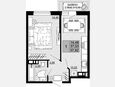 1-комнатная квартира, 37.03 м², 2/12 этаж фото 0