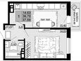 1-комнатная квартира, 36.70 м², 10/12 этаж фото 0