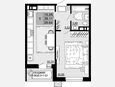 1-комнатная квартира, 38.11 м², 3/12 этаж фото 0