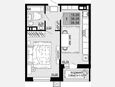 1-комнатная квартира, 38.05 м², 4/12 этаж фото 0