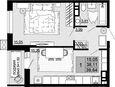 1-комнатная квартира, 38.11 м², 4/12 этаж фото 0