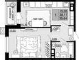 1-комнатная квартира, 38.11 м², 11/12 этаж фото 0