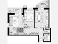 2-комнатная квартира, 57.34 м², 3/12 этаж фото 0